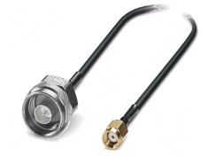 Cablu N tată, RP-SMA tată FRNC conectori ecranaţi negru drept - Cablu coaxial negru drept