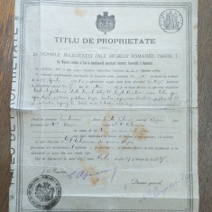 Titlu de proprietate numele majestății sale Carol I, 1898, Simileasca, Buzău