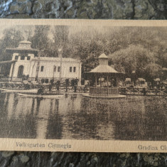 Carte postala Bucuresri 1916, Gradina Cismigiu, necirculata, rest. Monte Carlo