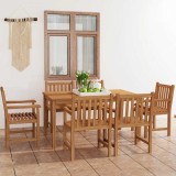 vidaXL Set de mobilier de grădină cu 7 piese, 150x90 cm, lemn masiv de tec 3059936