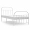 Cadru de pat metalic cu tablie de cap/picioare, alb, 90x190 cm