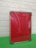 Superba RAMA metalica TOMA pentru fotografii 24 x 18 cm , Art Nouveau , sticla convexa , Suedia , eticheta originala