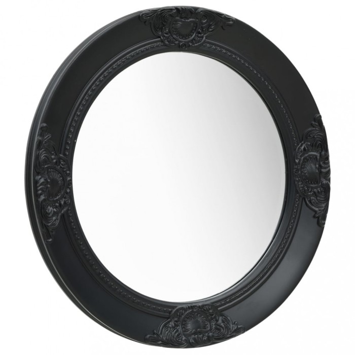 vidaXL Oglindă de perete &icirc;n stil baroc, negru, 50 cm 320347