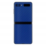 Cumpara ieftin Set Folii Skin Acoperire 360 Compatibile cu Samsung Galaxy Z Flip (2020) (Set 2) - ApcGsm Wraps Carbon Blue, Albastru, Oem