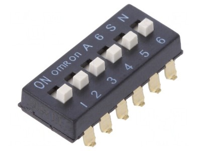 Comutator DIP-SWITCH 6 Secțiuni ON-OFF 24VDC foto