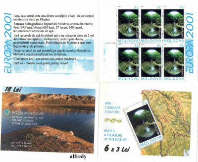 Moldova 2001, EUROPA CEPT, carnet, serie neuzata, MNH foto