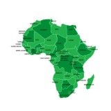 Harta decorativa pentru perete Africa, PVC rezistent la apa, 65x65 cm, verde
