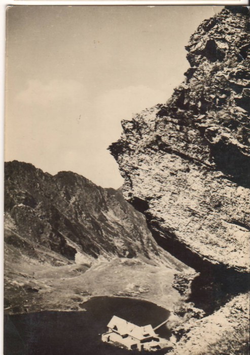 CPIB 22191 - CARTE POSTALA - MUNTII FAGARASULUI. LACUL SI CABANA BALEA, RPR 1958
