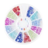 Decorațiuni nail art &ndash; strasuri rotunde &ndash; culori diverse cu reflexii de curcubeu, INGINAILS