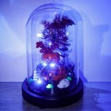 Cupola decorativa de Halloween cu dovleac, paianjeni si lumina, &Oslash;12x18cm, Negru, CMCLASS
