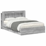 vidaXL Cadru de pat cu depozitare cu headboard Sonoma gri 150 x 200 cm 3434054