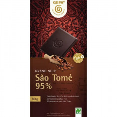 Ciocolata amaruie bio cu 95% cacao São Tomé, 80g Gepa