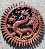Superba aplica de perete din lemn masiv de suar sculptata integral manual