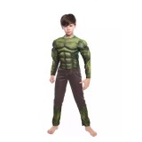 Costum Hulk cu muschi pentru copii, carnaval, marime 7-9 ani