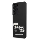 Husa Plastic - Piele Karl Lagerfeld Karl &amp;Choupette pentru Samsung Galaxy S21 Ultra 5G, Neagra KLHCS21LPCUSKCBK