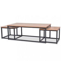 Set de măsuțe de cafea, 3 piese, frasin