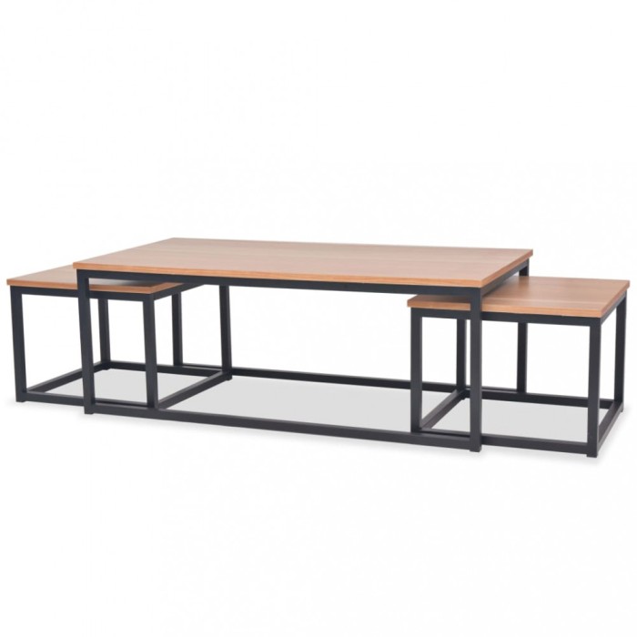 Set de măsuțe de cafea, 3 piese, frasin