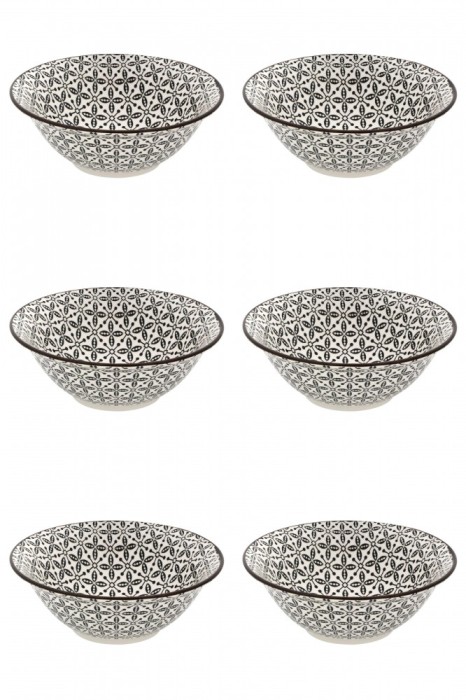 Set boluri, 6 piese, 450 ml, Portelan, Bej
