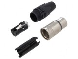 Conector XLR mufă mamă 3 pini drept pe cablu lipire 16A 14AWG, Neutrik