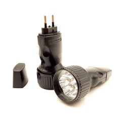 Lanterna, 5 LED-uri, 30 W, 30 lm, raza de actiune 100 m, acumulator reincarcabil, autonomie 12 ore, Negru foto