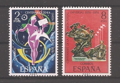 Spania 1974 - 100 de ani de la Uniunea Poștală Universală, MNH foto
