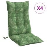 Cumpara ieftin Perne de scaun spatar inalt, 4 buc, model frunze, textil Oxford
