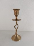 Suport lumanare Made in India metal bronz, 15cm inaltime