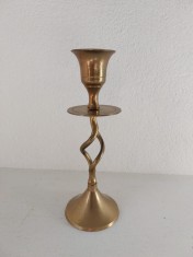 Suport lumanare Made in India metal bronz, 15cm inaltime
