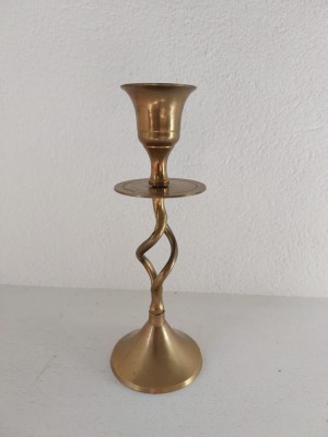 Suport lumanare Made in India metal bronz, 15cm inaltime foto