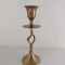 Suport lumanare Made in India metal bronz, 15cm inaltime