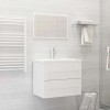 Set mobilier de baie, 2 piese, alb, lemn compozit