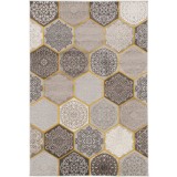 Covor Model Fiji 27212-255, Marime 80 x 150 cm, Gri, Inaltime Fir 7 mm, Antialergic, Polipropilena, Living, Dormitor, Sufragerie, Birou