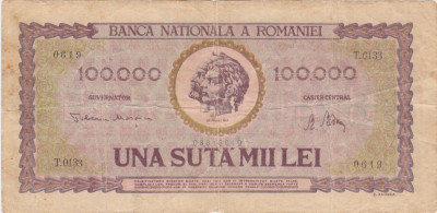 ROMANIA 100000 LEI IANUARIE 1947 F foto