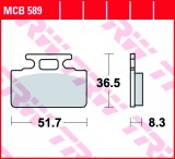 Set placute frana TRW MCB589 - Honda ZB 50 Monkey (88-91) - Honda 80-125cc - Lead - SYM Cinderella - DD - Jolie - Mio 50cc