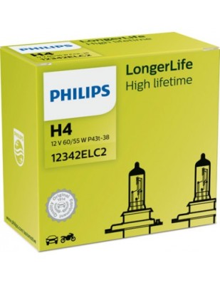 Set 2 Becuri Far H4 60/55W 12v Longerlife Philips foto
