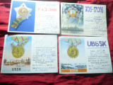 Set 4 Carti Postale corespondenta Radio URSS - Ordine Medalii ale URSS ,anii&#039;50, Circulata, Printata