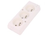 Conector Alimentare AC Splitter 2P PE 250V 16A Alb