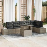 VidaXL Set de canapele pentru grădină 7 pcs Gri deschis Rattan poli