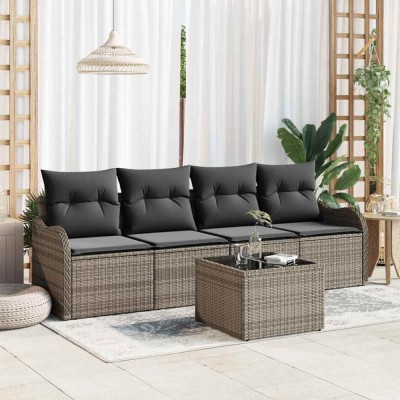 vidaXL Set de canapele pentru grădină Manual 5 pcs Gri 55 x 55 x 37 cm 3354238 foto