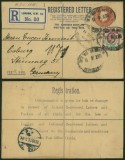 Great Britain 1911 Old Postcard Registered stationery to Coburg Germany DB.437