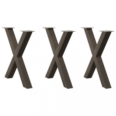 vidaXL Picioare de masă &amp;icirc;n formă de X, 3 buc., oțel natural, 70x(72-73) cm 4012991 foto