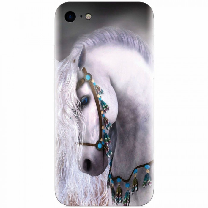 Husa silicon pentru Apple Iphone 6 Plus, White Horse