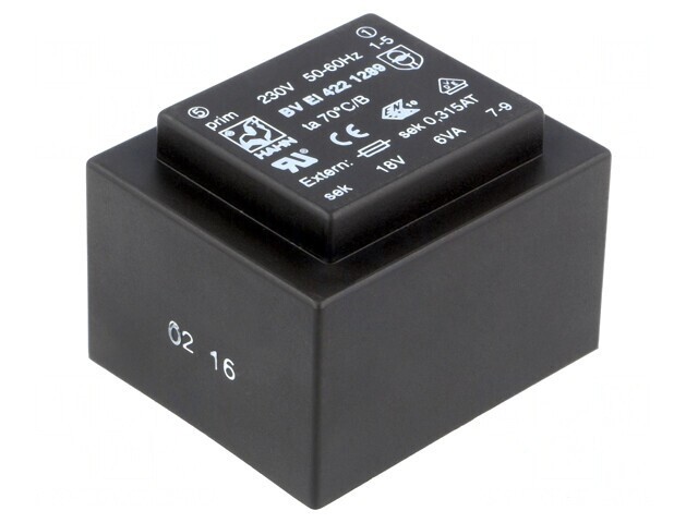 Transformator &Icirc;ncapsulat 6VA 230VAC 18V 333mA PCB