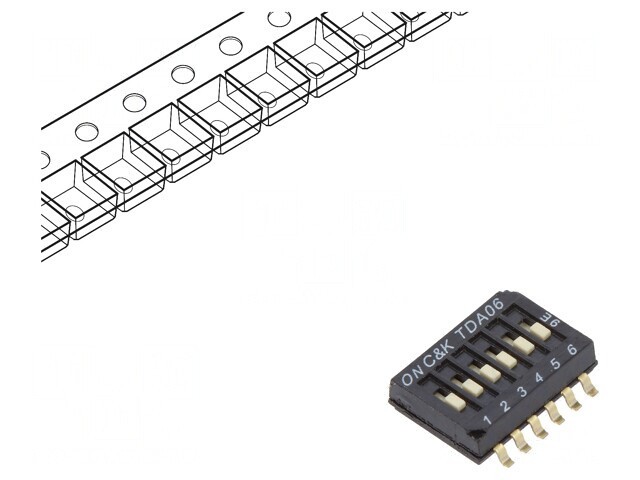 Comutator DIP-SWITCH 6 Secțiuni OFF-ON 0,025A 24VDC