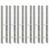 VidaXL Ancore de gard, 6 buc., argintiu, 8x6x60 cm, oțel galvanizat