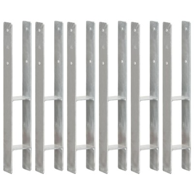 Ancore de gard, 6 buc., argintiu, 8x6x60 cm, oțel galvanizat foto