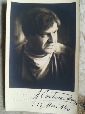 Foto originală AUREL COSTESCU - DUCA, 1940, actor și bariton, semnată, form CP foto