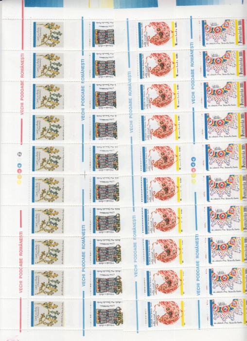 ROMANIA 1999 LP 1481 VECHI PODOABE ROMANESTI SET COLI 50 TIMBRE MNH