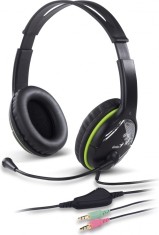 CASTI Genius, &amp;quot;HS-400A&amp;quot;, cu fir, standard, utilizare multimedia, microfon pe brat, conectare prin Jack 3.5 mm x 2, negru, &amp;quot;31710169100&amp;quot;, (timbru verde foto