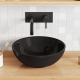 VidaXL Lavoar negru lucios &Oslash;28x10 cm ceramică